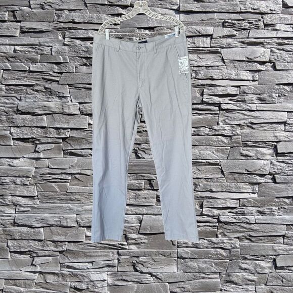 NWT Basic Editions Mens Modern Fit Chino / Dress Pants Gray 36"x32” - Picture 6 of 12